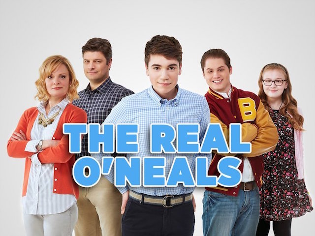 THE REAL O'NEALS - "The Real O‚ÄôNeals" stars Martha Plimpton as Eileen, Jay R. Ferguson as Pat, Noah Galvin as Kenny, Mathew Shively as Jimmy, Bebe Wood as Shannon and Mary Hollis Inboden as Jodi. (ABC/Kevin Foley) MARTHA PLIMPTON, JAY R. FERGUSON, NOAH GALVIN, MATT SHIVELY, BEBE WOOD